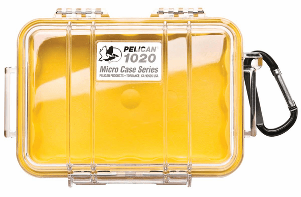 Pelican Micro Case # 1020 Clear / YELLOW Liner
