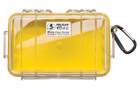 Pelican Micro Case # 1040 Clear / YELLOW Liner