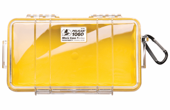 Pelican Micro Case # 1060 Clear / YELLOW Liner