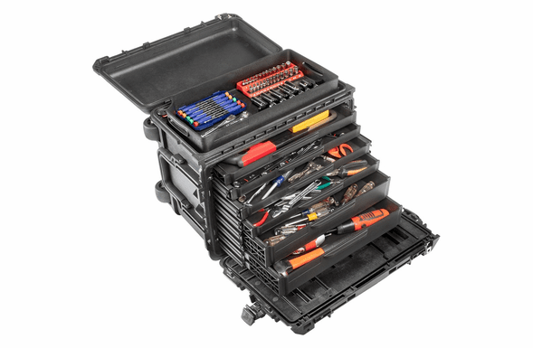 Pelican Tool Case 4 SHALLOW & 2 DEEP DRAWERS BLACK 0450-4S-2D