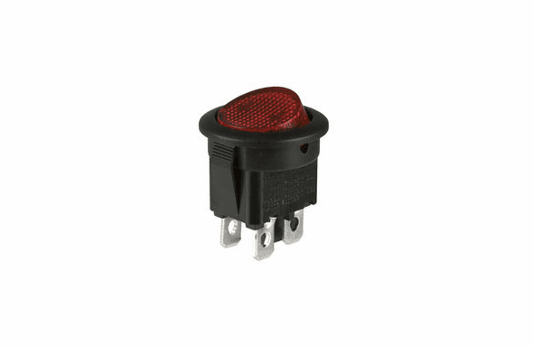 Round Rocker Switch - Lighted - 10amp - 540-RRA