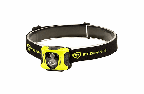 Streamlight Enduro Pro - 3 AAA, rubber hard hat strap,  elastic head strap, 3M DualLock - Black/Yellow 61422