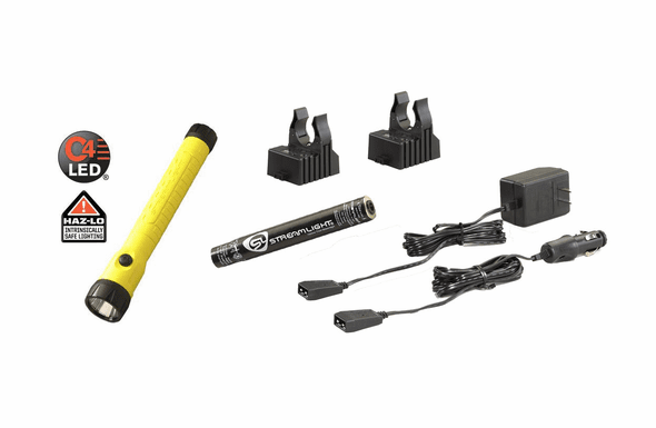 Streamlight PolyStinger LED HAZ-LO - Yellow - AC/DC - 2 Smart Chargers - 76412