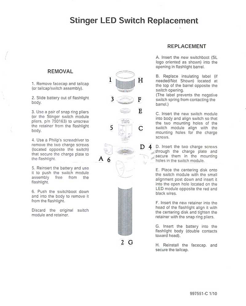 Streamlight Stinger LED/DS LED C4 Upgrade Kit (For Existing LED Stingers) 75768 from