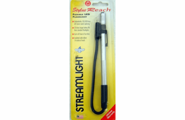 Streamlight Stylus Reach - Flexible 14" Pen Light - Silver with Blue LED