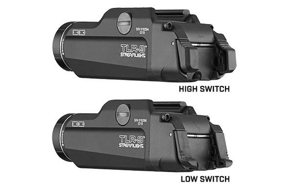 Streamlight TLR 9 Flex high switch mounted, low switch, two CR123A & key kit 69464