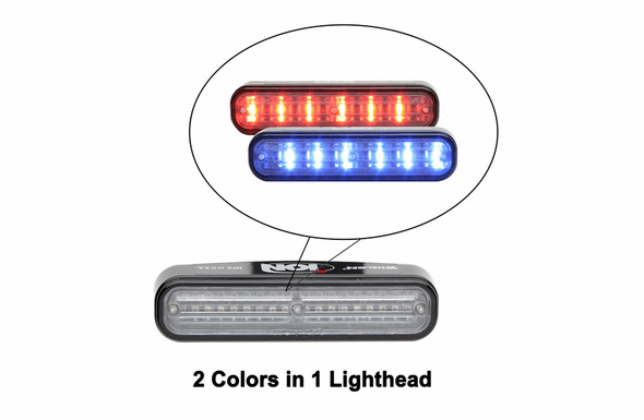 Whelen ION DUO Linear-LED Lighthead - Red/Blue - I2J