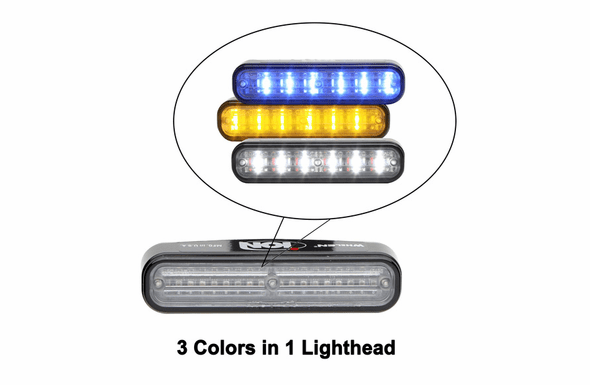 Whelen ION TRIO Super-LED Lighthead - Blue/Amber/White - I3MC