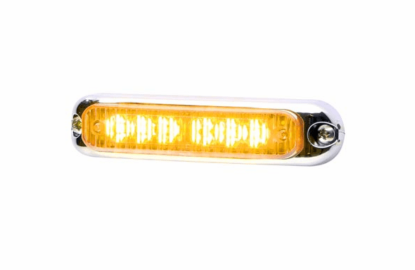 Whelen Micron Surface Mount Super LED Lighthead  - Amber - Chrome Flange - MCRNSCA