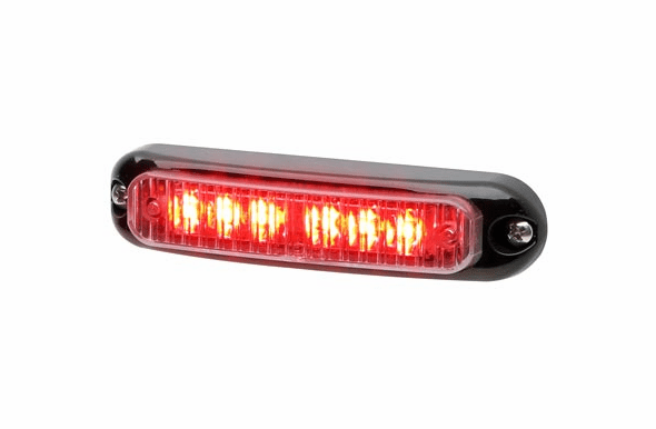 Whelen Micron Surface Mount Super LED Lighthead  - Red - Black Flange - MCRNSR