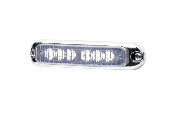 Whelen Micron Surface Mount Super LED Lighthead  - White - Chrome Flange - MCRNSCC