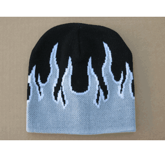 Gray Flame Fire Beanie Hat Ski Cap-DOZEN PRICED and PACKED.