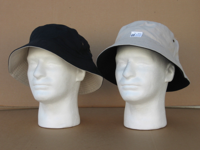Reversible Two Tone Cotton Chino Bucket Hats - PIECE PRICED.