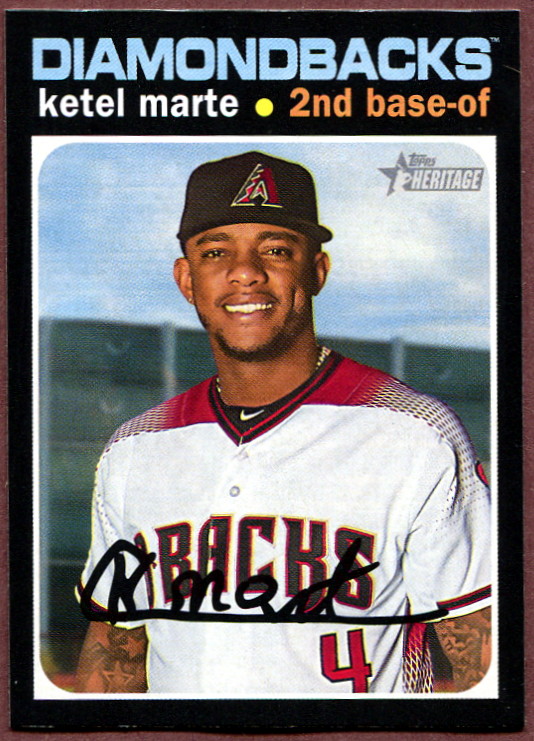2020 Topps Heritage 183 Ketel Marte Baseball Card Arizona Diamondbacks