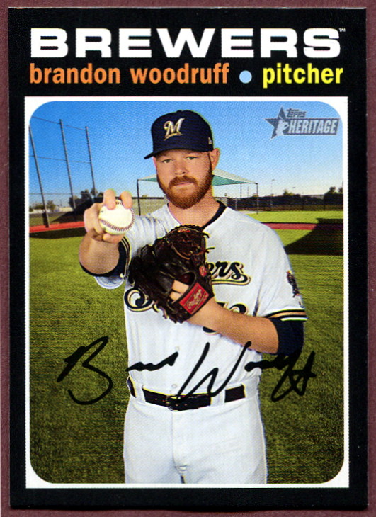 2020 Topps Heritage 374 Brandon Woodruff Baseball Card Milwaukee Brewers