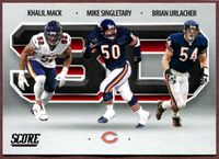 2021 Score 3D #1 Brian Urlacher and Khalil Mack and Mike Singletary Football Card - Chicago Bears
