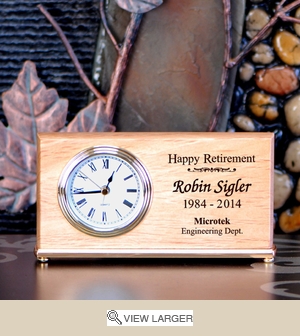 Personalized Maple Wood Wedge Retirement Clock