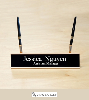 Personalized Metal Brass Name Plate with Pens