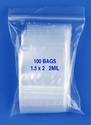 1.5x2 2mil clear zipper bags, pack of 100