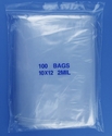 10x12 2mil clear zipper bags, pack of 100