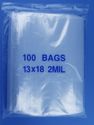 13x18 2mil clear zipper bags, pack of 100