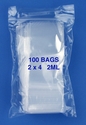 2x4 2mil clear zipper bags, pack of 100