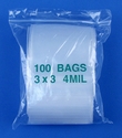 3x3 4mil clear zipper bags, pack of 100 3x3 4mil clear zipper bags, pack of 100