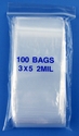 3x5 2mil clear zipper bags, pack of 100
