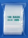 4x4 4mil clear zipper bags, pack of 100 4x4 4mil clear zipper bags, pack of 100