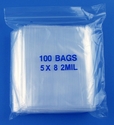 5x8 2mil clear zipper bags, pack of 100