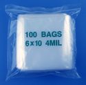 6x10 4mil clear zipper bags, pack of 100