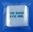 6x10 4mil clear zipper bags, pack of 100 6x10 4mil clear zipper bags, pack of 100