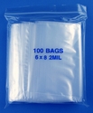6x8 2mil clear zipper bags, pack of 100