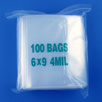 6x9 4mil clear zipper bags, pack of 100