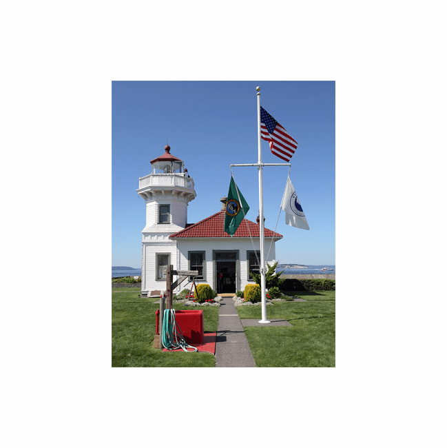 25' Single Mast W/Yardarm Nautical Aluminum Flagpoles