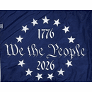250 We The People Betsy Ross, Printed Star Field, Sewn Stripes Nylon Flag 