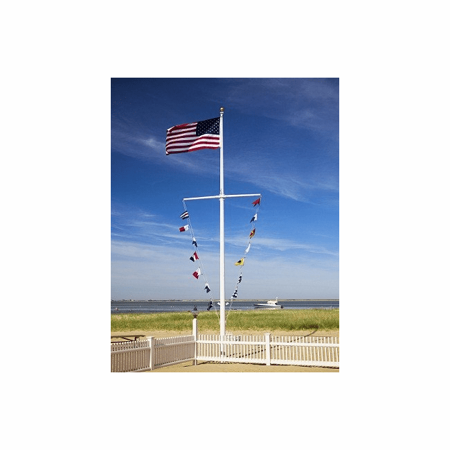 40'  Single Mast W/Yardarm Nautical Aluminum Flagpoles