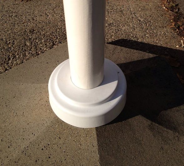 50ft (2) Piece External Halyard Hinge Base Fiberglass Flagpole