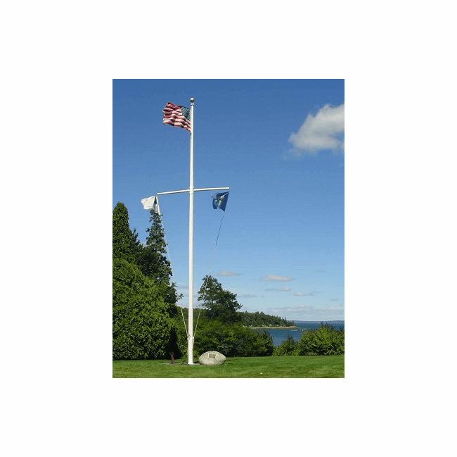 70'  Single Mast W/Yardarm Nautical Aluminum Flagpoles