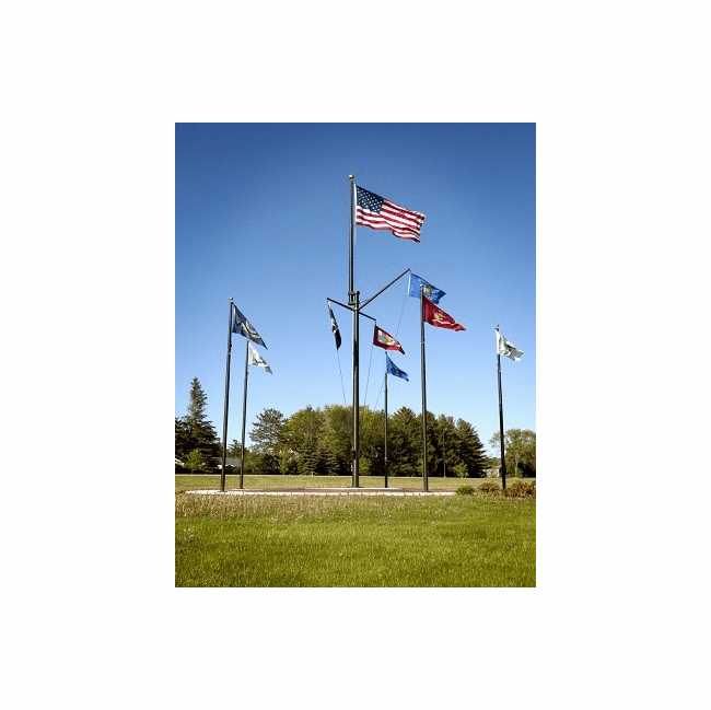 Double Mast Yard Arm & Gaff Nautical Aluminum Flagpoles