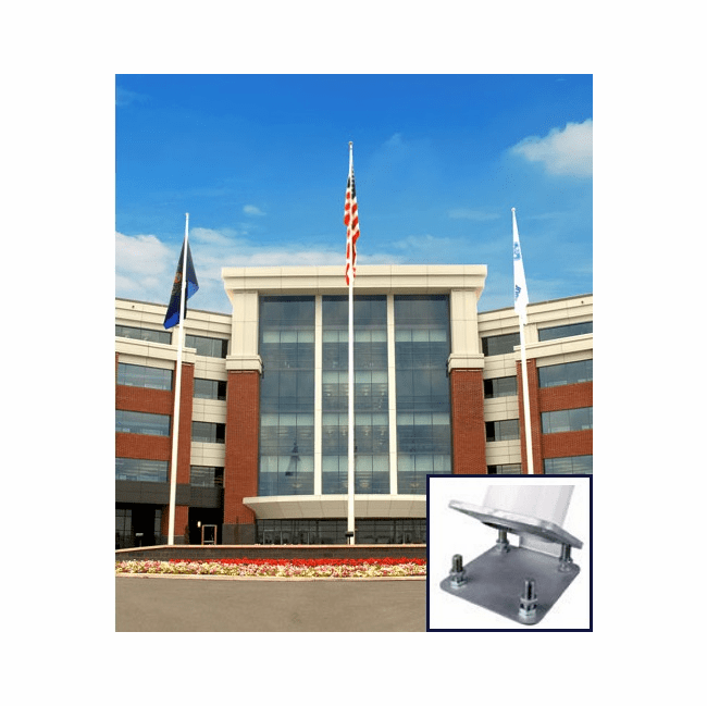 External Halyard With Hinge Base Fiberglass Flagpoles