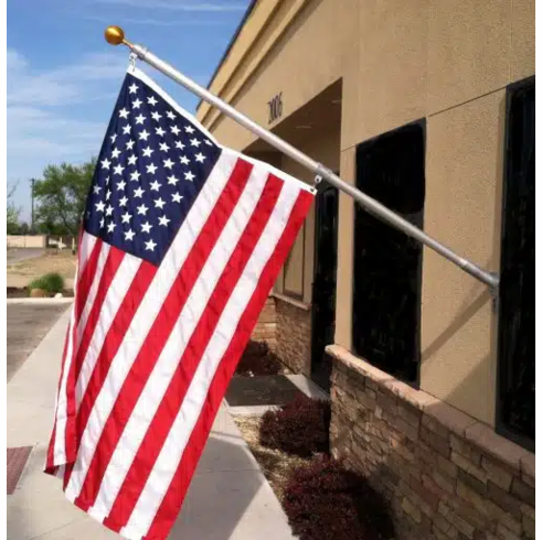Heavy Duty Porch Wall Mounted Outrigger Aluminum Flagpole 