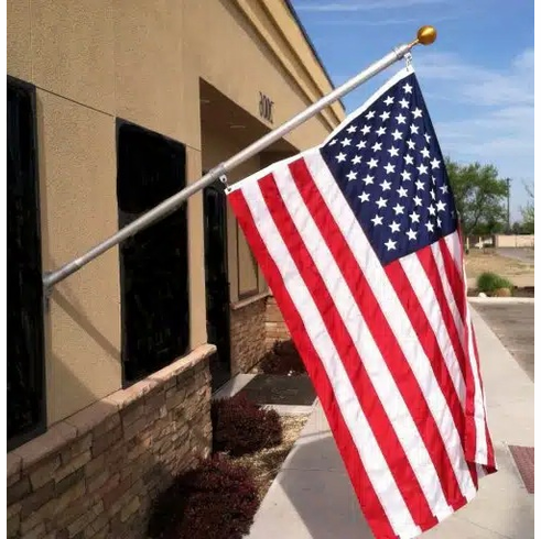 Heavy Duty Porch Wall Mounted Outrigger Aluminum Flagpole 