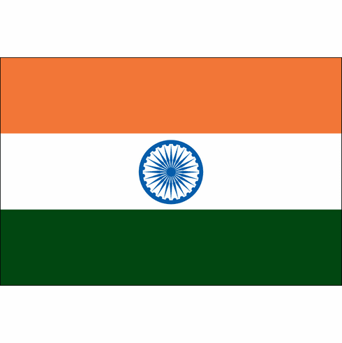 INDIA 3'X5' Nylon World Flag