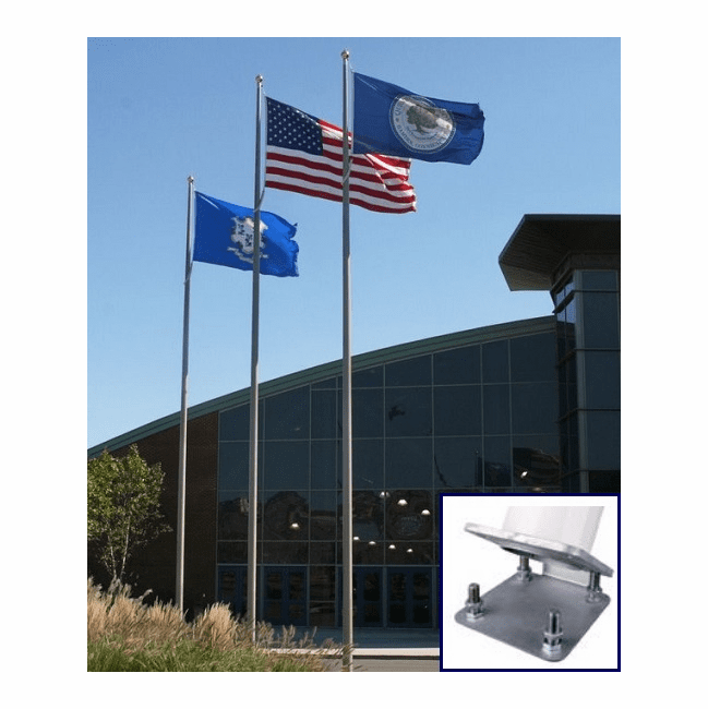 Internal Halyard Winch With Hinge Base Fiberglass Flagpoles