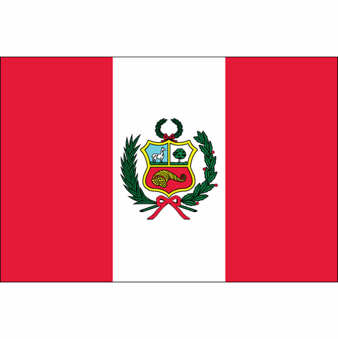 PERU 3'X5' Nylon World Flag