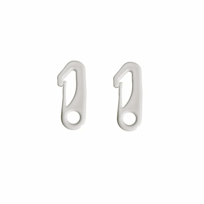 Snap Hooks White Nylon (2 hooks, pair) Rec use with Fiberglass Poles