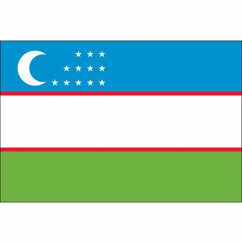 UZBEKISTAN 3'X5' Nylon World Flag