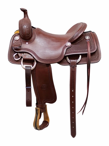 15" to 17" Billy Cook 1/2 Breed Waffle w/Shell Border Ranch Cutter Saddle 8967