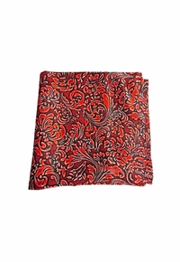 100% Silk Wild Rags 33x33 Western Floral Red 0906504